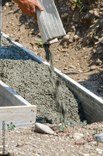 Pouring Concrete for a Foundation photo