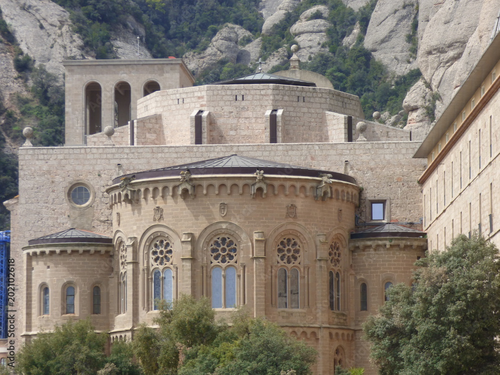 Monasterio de Montserrat, montaña y abadia cercana a Barcelona en Cataluña (España)