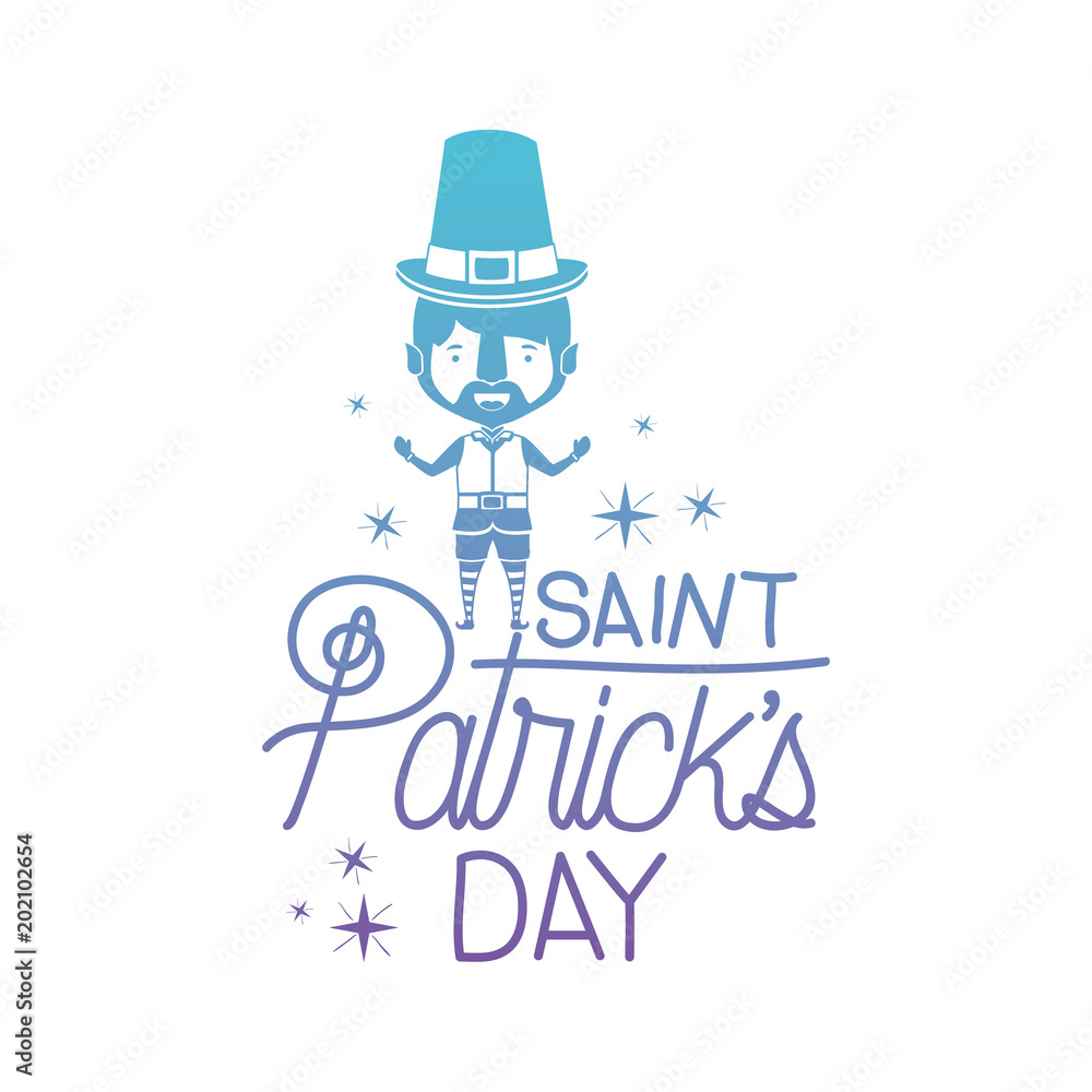 leprechaun avatar saint patricks day card vector illustration design