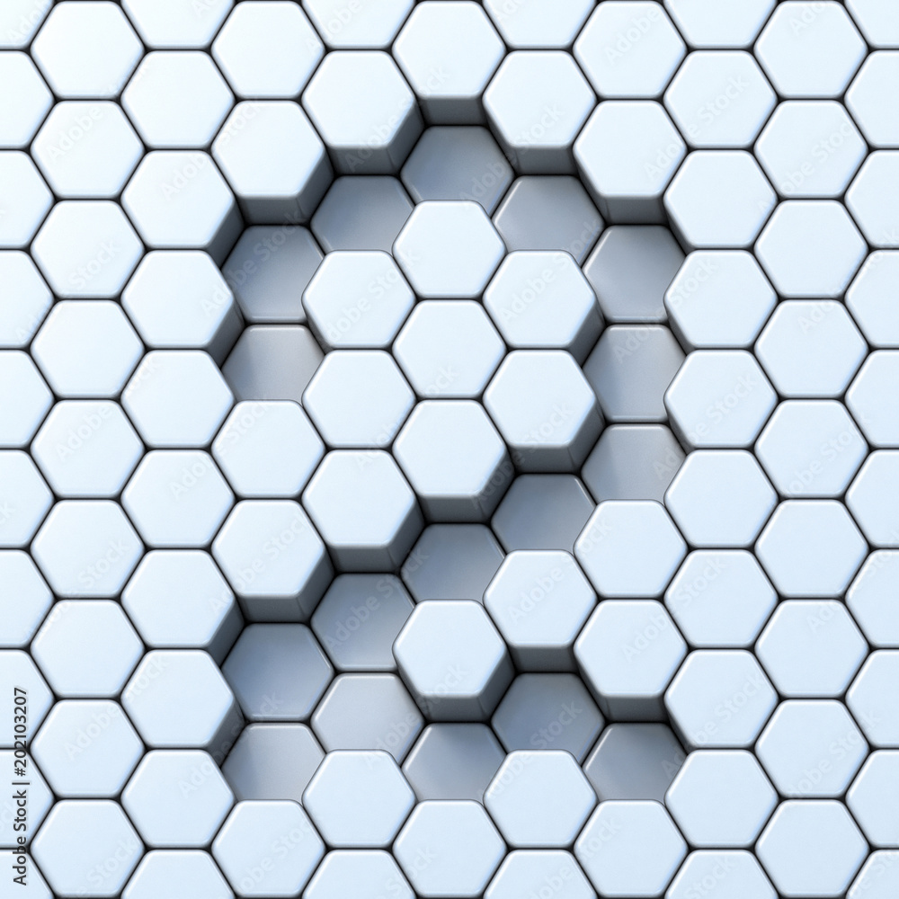 Hexagonal grid number TWO 2 3D Hexagonal grid number TWO 2 3D