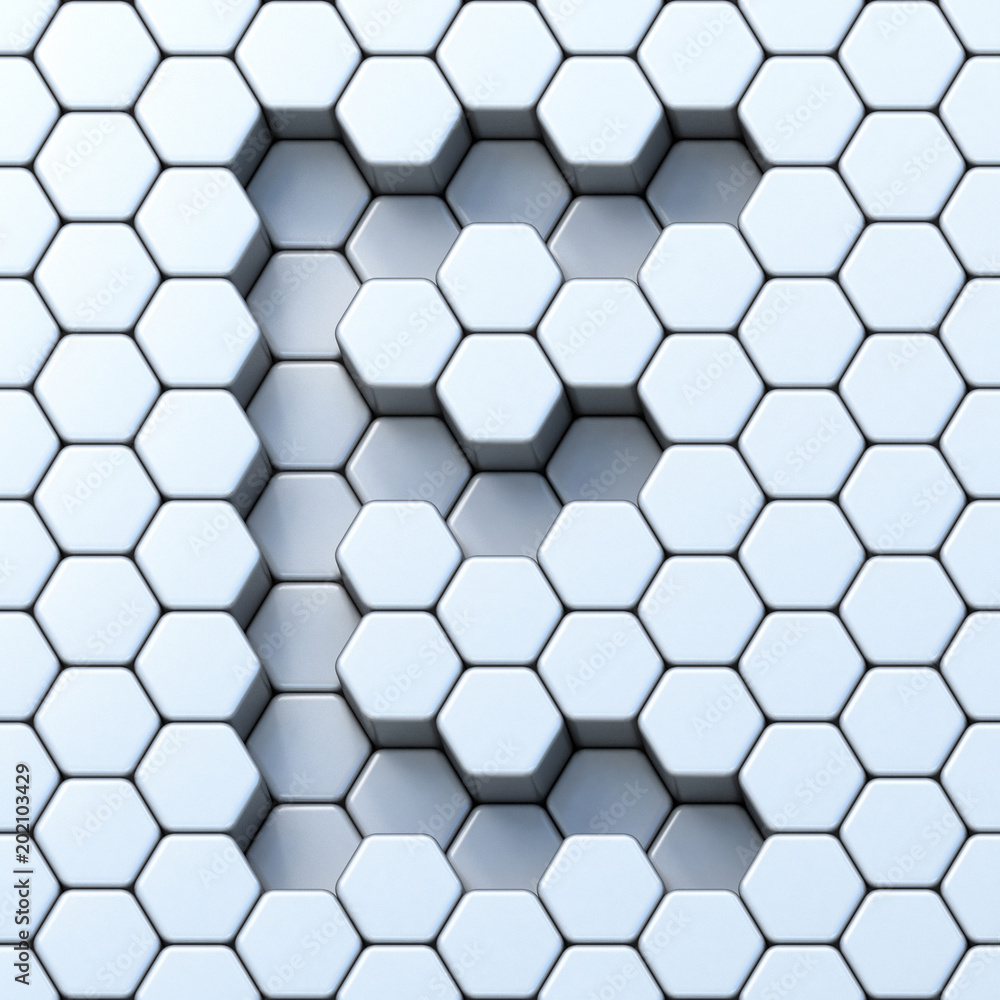 Hexagonal grid letter E 3D Hexagonal grid letter E 3D