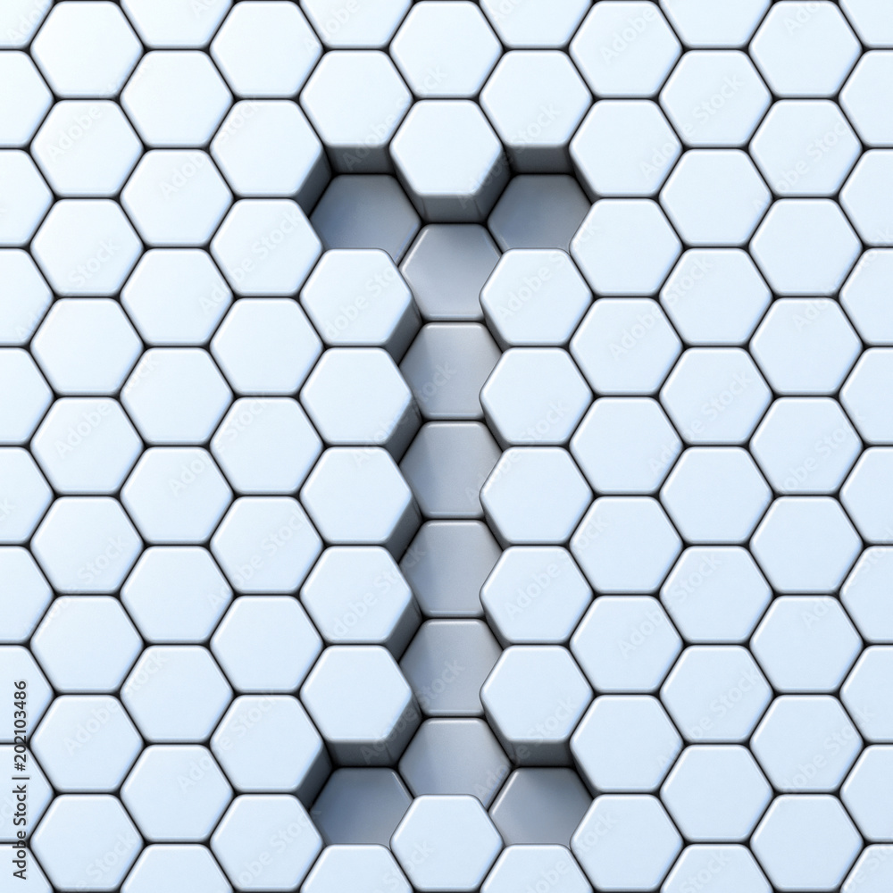 Hexagonal grid letter I 3D Hexagonal grid letter I 3D