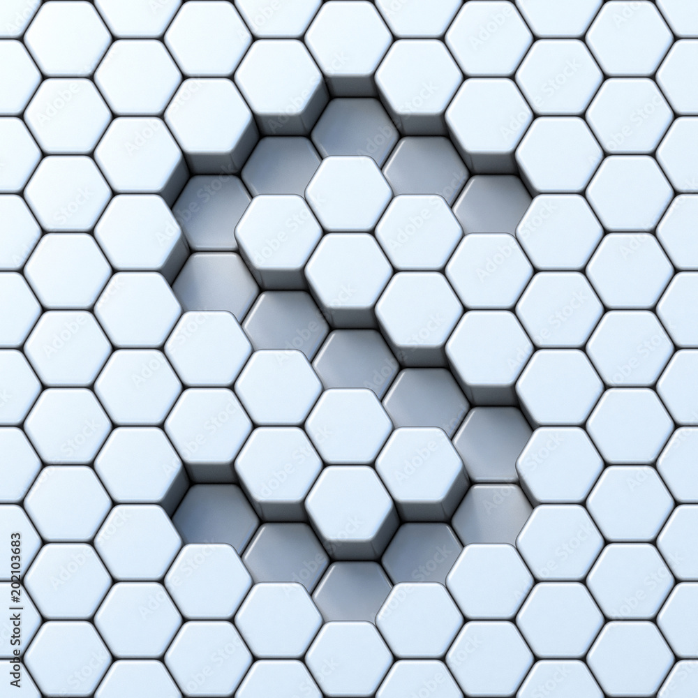 Hexagonal grid letter S 3D Hexagonal grid letter S 3D