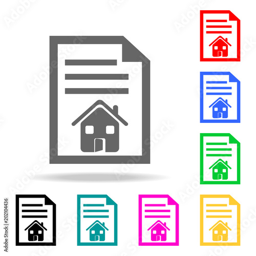 contract at home icon. Elements of real estate in multi colored icons. Premium quality graphic design icon. Simple icon for websites, web design, mobile app, info graphics