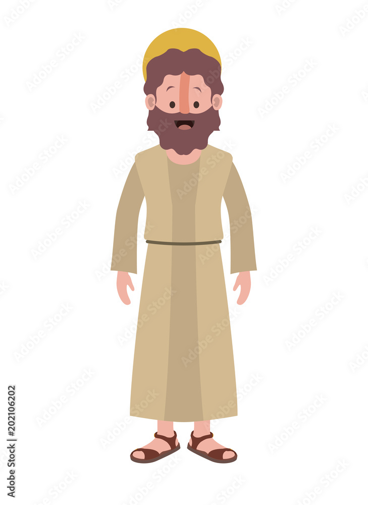 apostle of Jesus with halo character vector illustration design apostle of Jesus with halo character vector illustration design