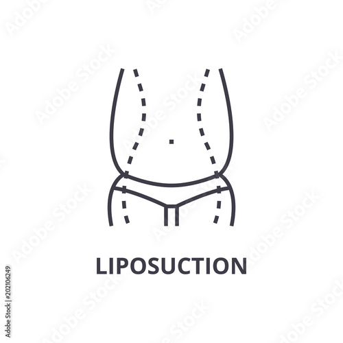 liposuction thin line icon, sign, symbol, illustation, linear concept vector 