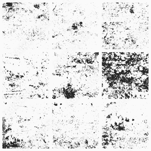 Collection of grunge textures. Vector illustration