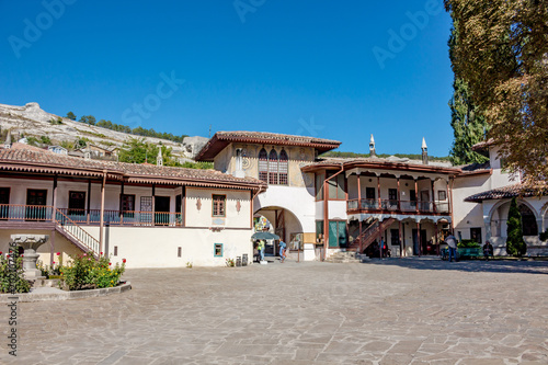 BAKHCHYSARAY, CRIMEA - SEPTEMBER 2014: The Khan's Palace or Hansaray is Bakhchysarai, Crimea. Historical and cultural reserve