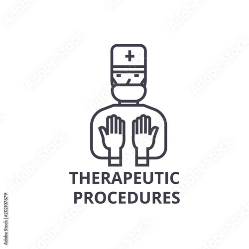 therapeutic procedures thin line icon, sign, symbol, illustation, linear concept vector  photo