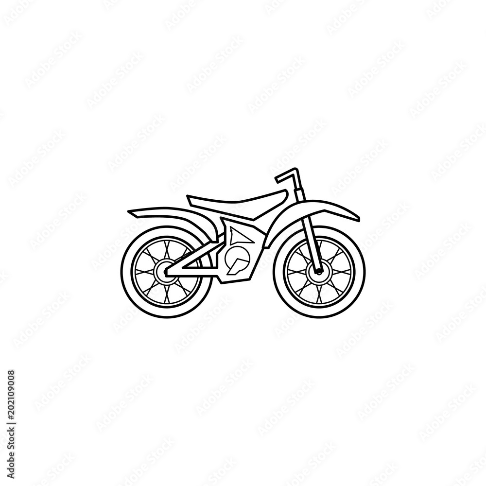 motorcycle illustration. Element of extreme races for mobile concept and web apps. Thin line motorcycle illustration can be used for web and mobile. Premium icon