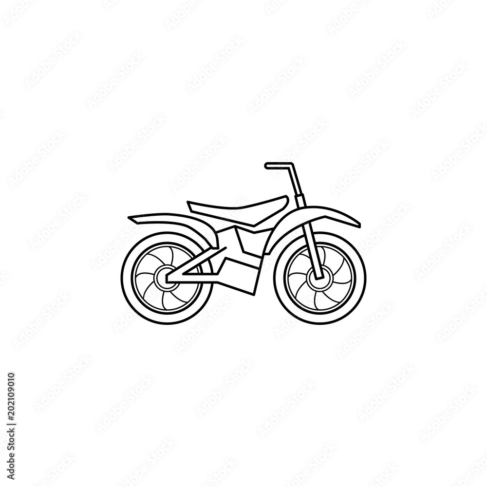 motorcycle illustration. Element of extreme races for mobile concept and web apps. Thin line motorcycle illustration can be used for web and mobile. Premium icon