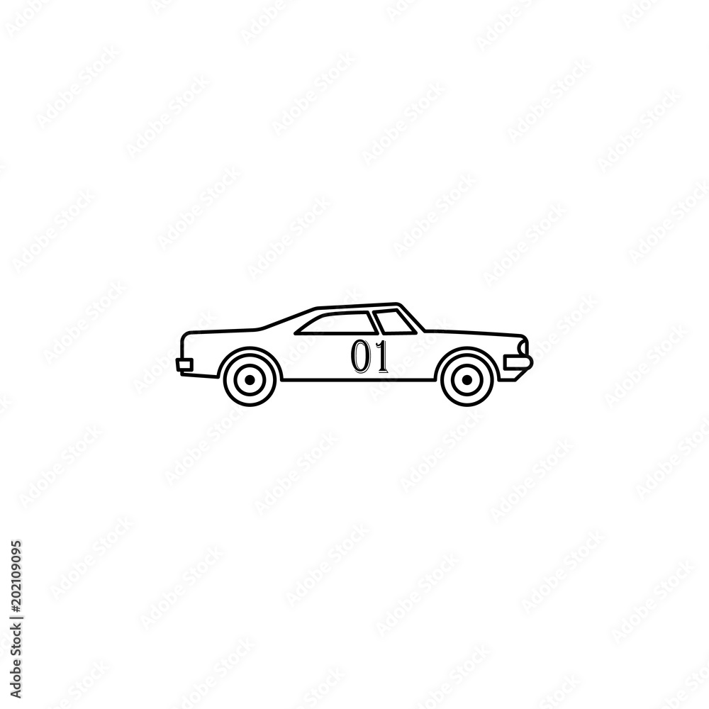drug racing car illustration. Element of extreme races for mobile concept and web apps. Thin line drug racing car illustration can be used for web and mobile. Premium icon