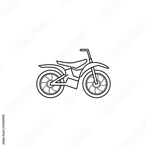 motorcycle illustration. Element of extreme races for mobile concept and web apps. Thin line motorcycle illustration can be used for web and mobile. Premium icon © gunayaliyeva