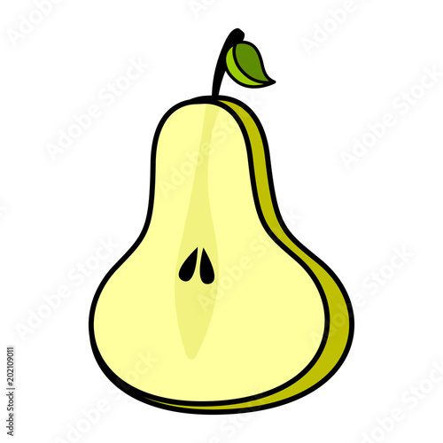 Isolated cut pear icon