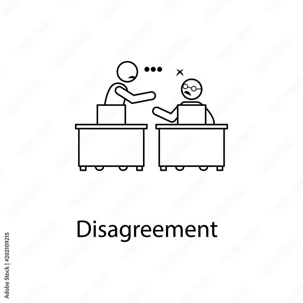 disagree on work illustration. Element of relationship with colleague mobile and web apps. Thin line disagree on work illustration can be used for web and mobile disagree on work illustration. Element of relationship with colleague mobile and web apps. Thin line disagree on work illustration can be used for web and mobile