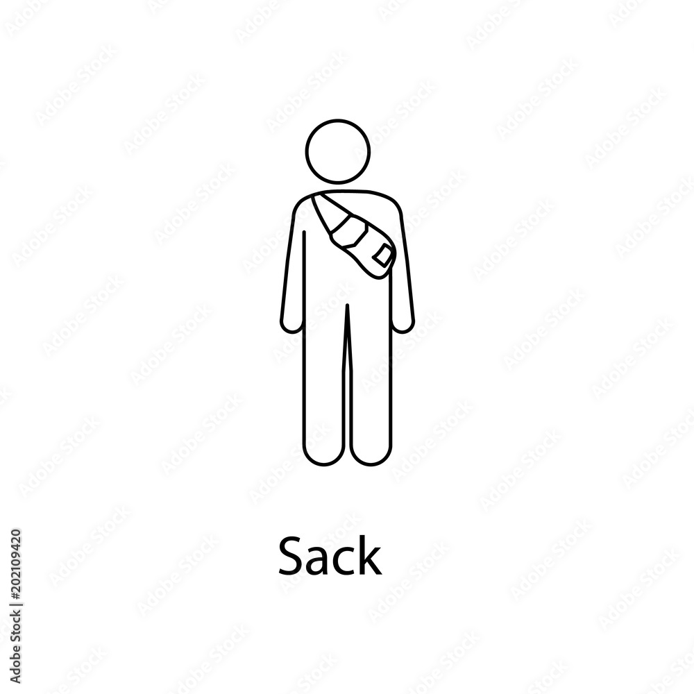 man with sack illustration. Element of a person carries for mobile concept and web apps. Thin line man with sack illustration can be used for web and mobile. Premium icon man with sack illustration. Element of a person carries for mobile concept and web apps. Thin line man with sack illustration can be used for web and mobile. Premium icon