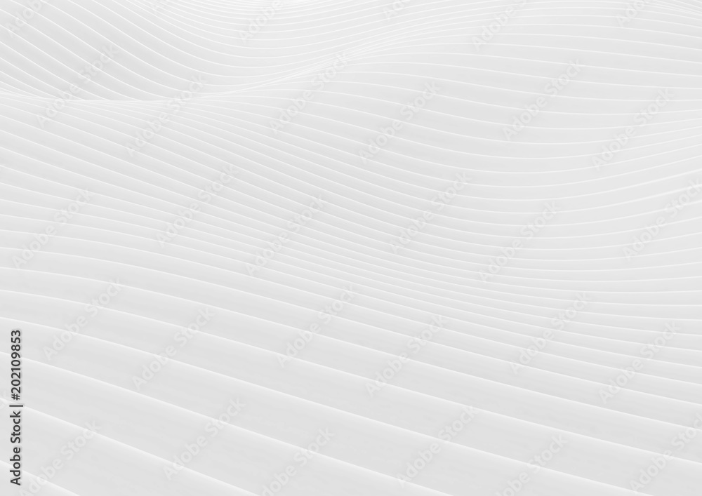 Naklejka premium Abstract white wave background.