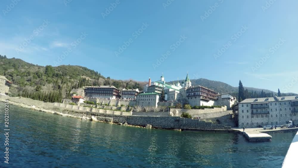 Russian St. Pantaleon Orthodox monastery at Mount Athos Agion Oros (Holy Mountain) Chalkidiki Greece Russian St. Pantaleon Orthodox monastery at Mount Athos Agion Oros (Holy Mountain) Chalkidiki Greece