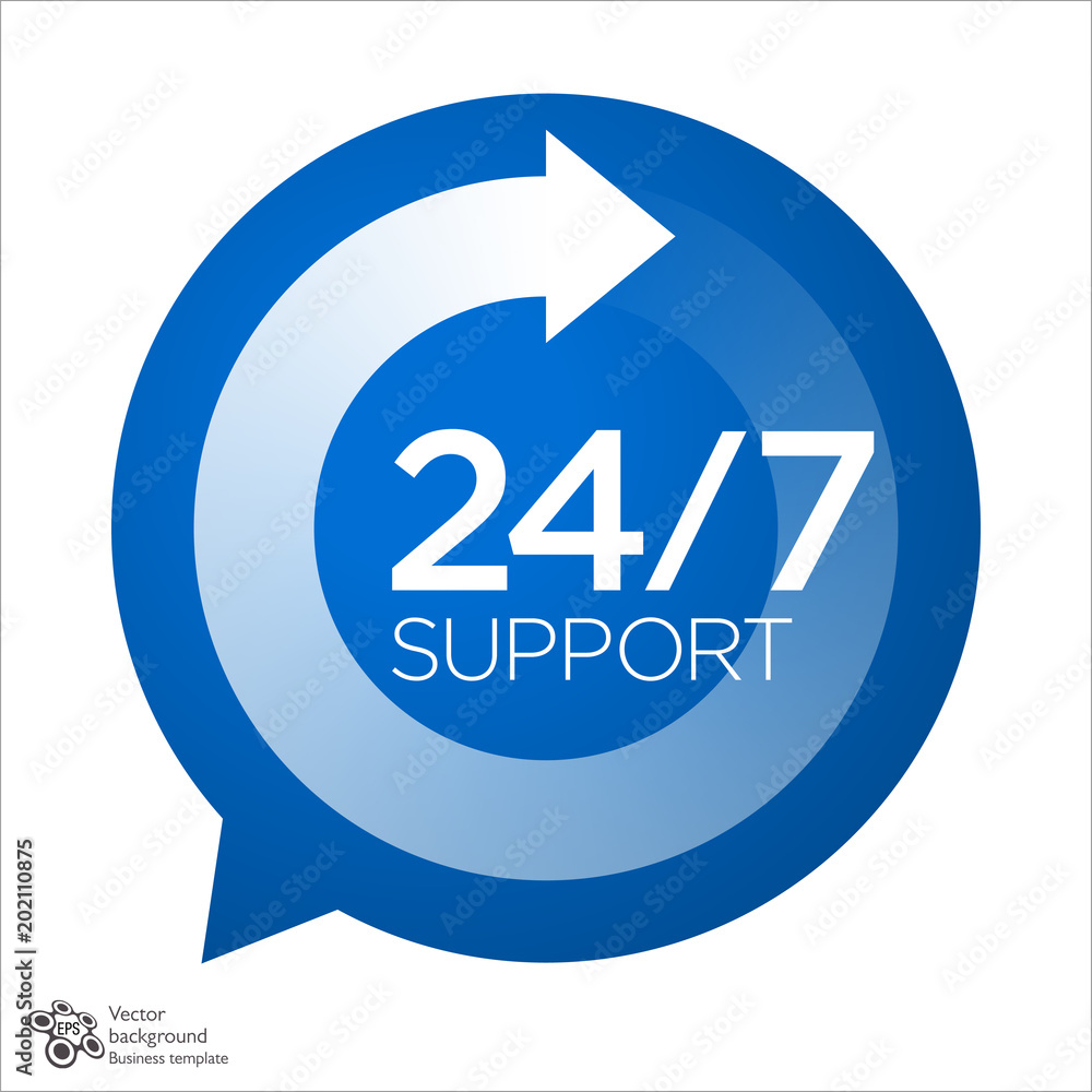 Support Service Icon 24 7 365 Vector Graphics Stock Vector Adobe Stock