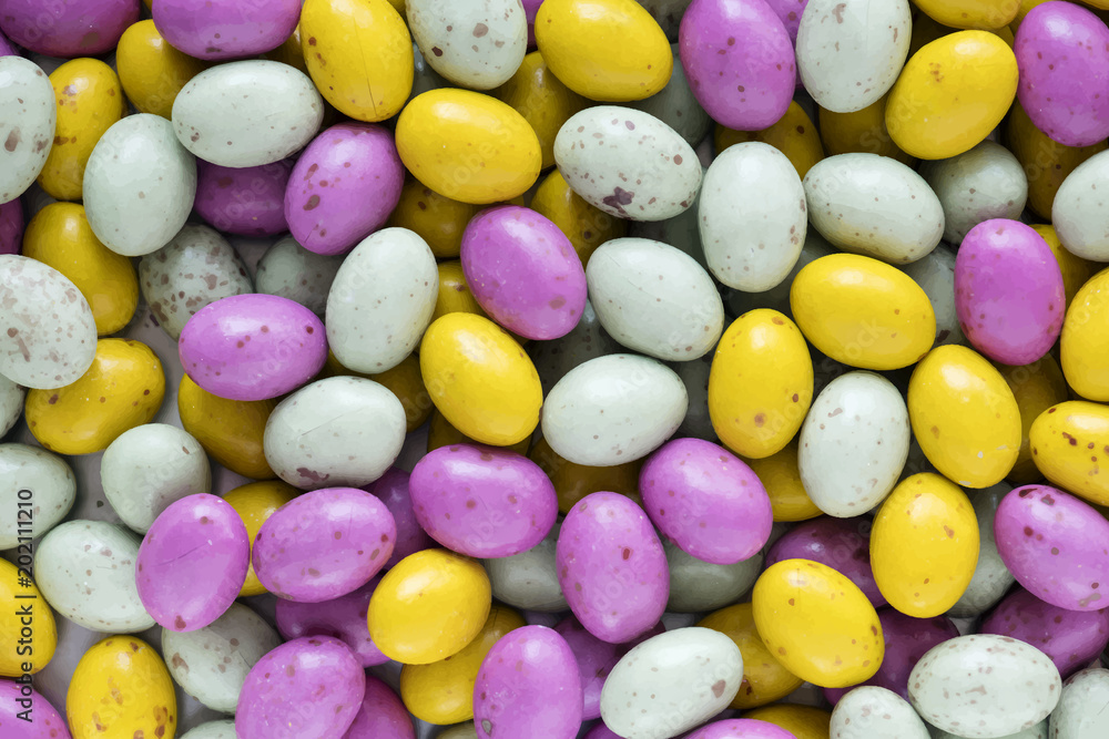 Colorful easter egg chocolate candies Colorful easter egg chocolate candies