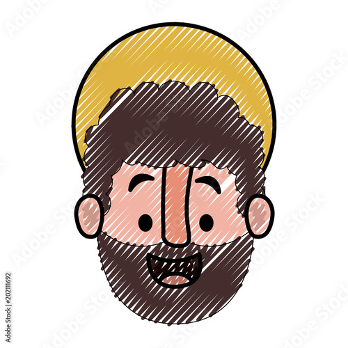 apostle of Jesus head with halo character vector illustration design