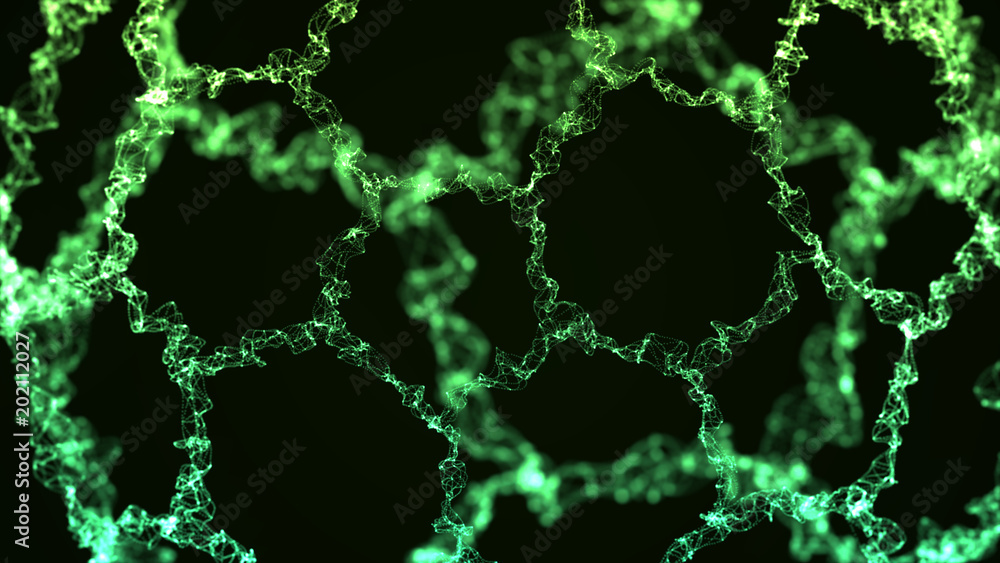 abstract neon connection background green