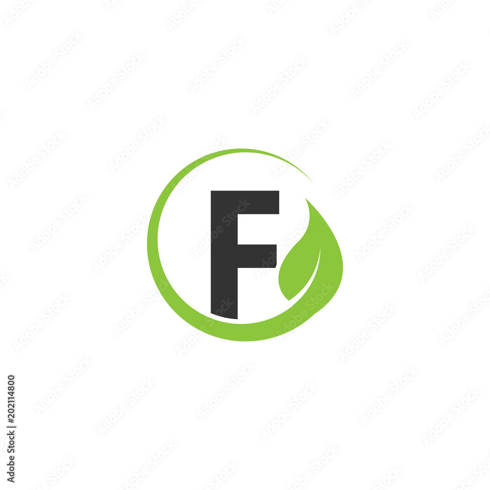 Alphabet initial and leaf logo icon template Alphabet initial and leaf logo icon template