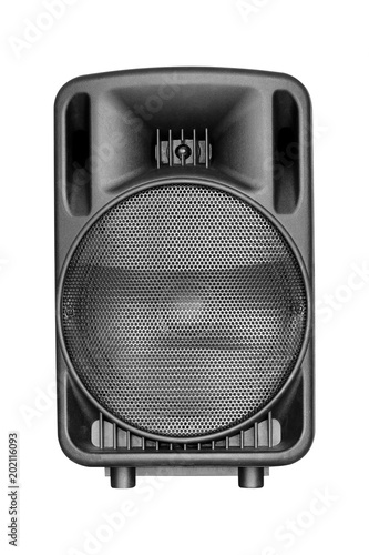 black speaker isolated on white background