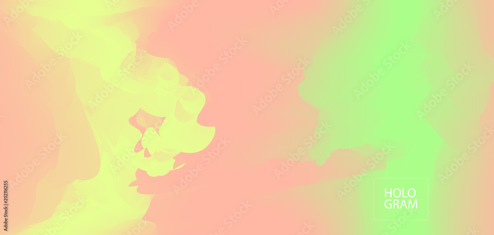 Holographic Paper Vector Background. Horizontal Pastel Glam Iridescent Pattern. Vibrant Gradient Neon Chrome Wallpaper. Unfocused Pearl Effect, Contrast Holographic Background, Bright Hipster Pattern.