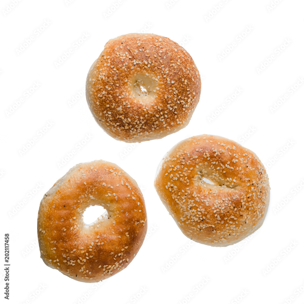 Bagels isolated on white background