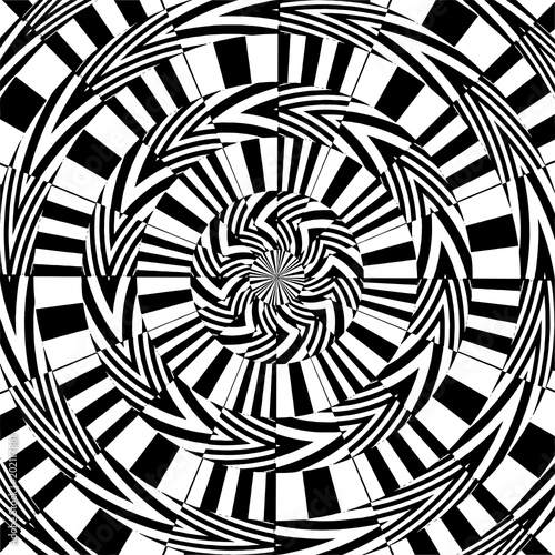 Hypnotic Black And White Stripe Shapes Vector 