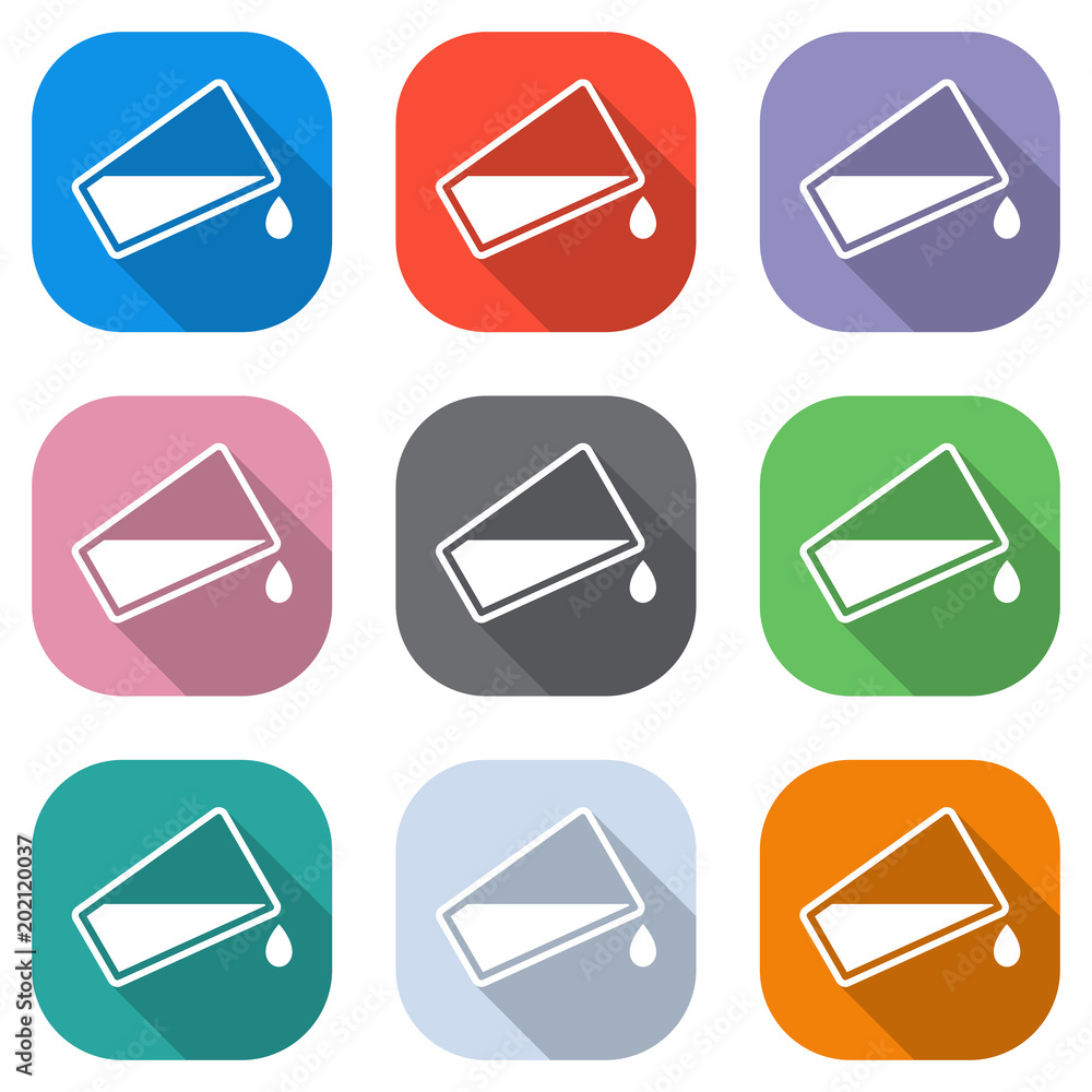 glass and flowing water icon. Set of white icons on colored squares for applications. Seamless and pattern for poster glass and flowing water icon. Set of white icons on colored squares for applications. Seamless and pattern for poster