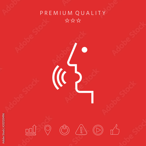 Voice control, person talking - icon
