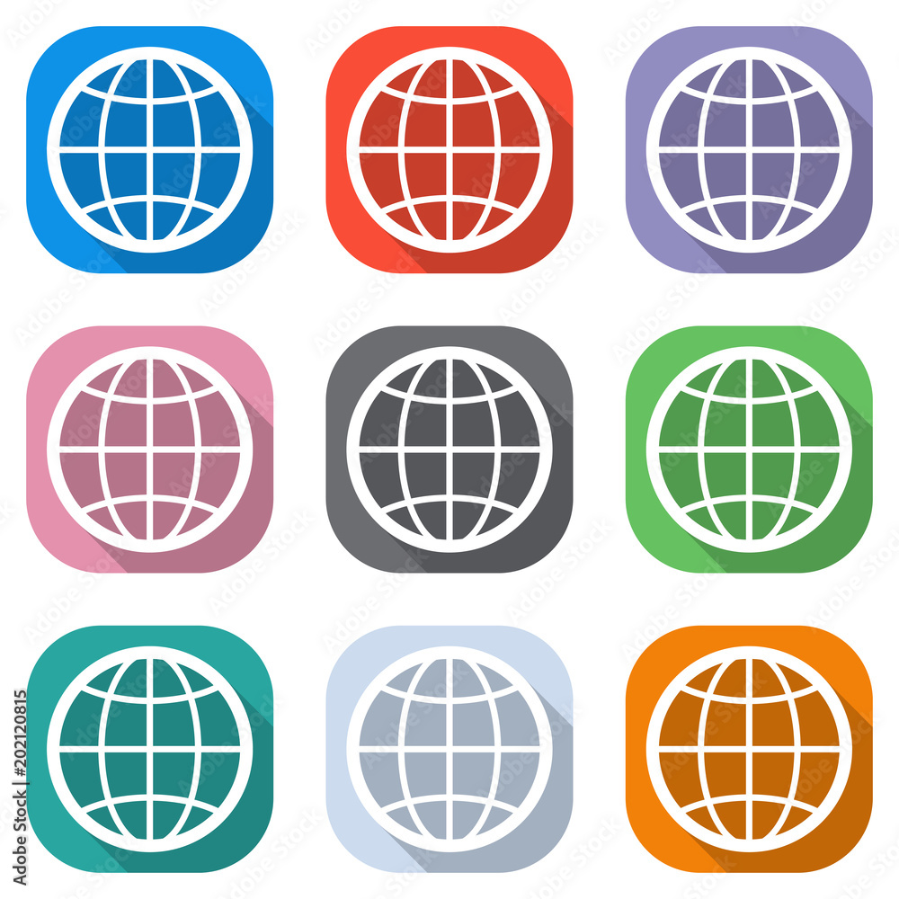 globe, planet. simple silhouette. Set of white icons on colored squares for applications. Seamless and pattern for poster globe, planet. simple silhouette. Set of white icons on colored squares for applications. Seamless and pattern for poster