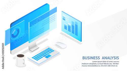 isometric accountant workin...