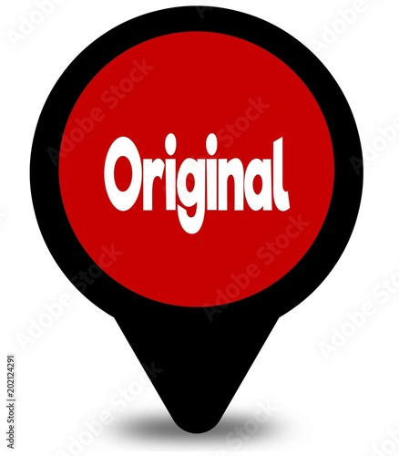 ORIGINAL on red location pointer illustration