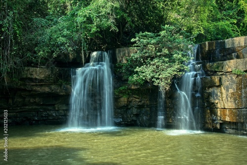 Waterfall in tropical forest in summer   Sri Dit Waterfall  Khao Kho  Thailand