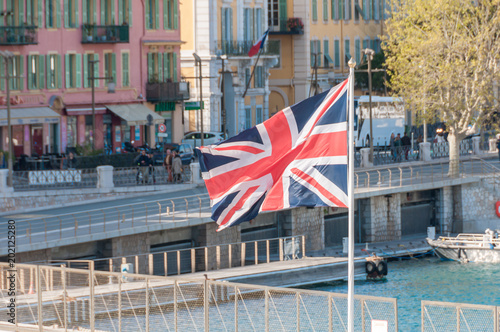 Great Britain flag in the harbour