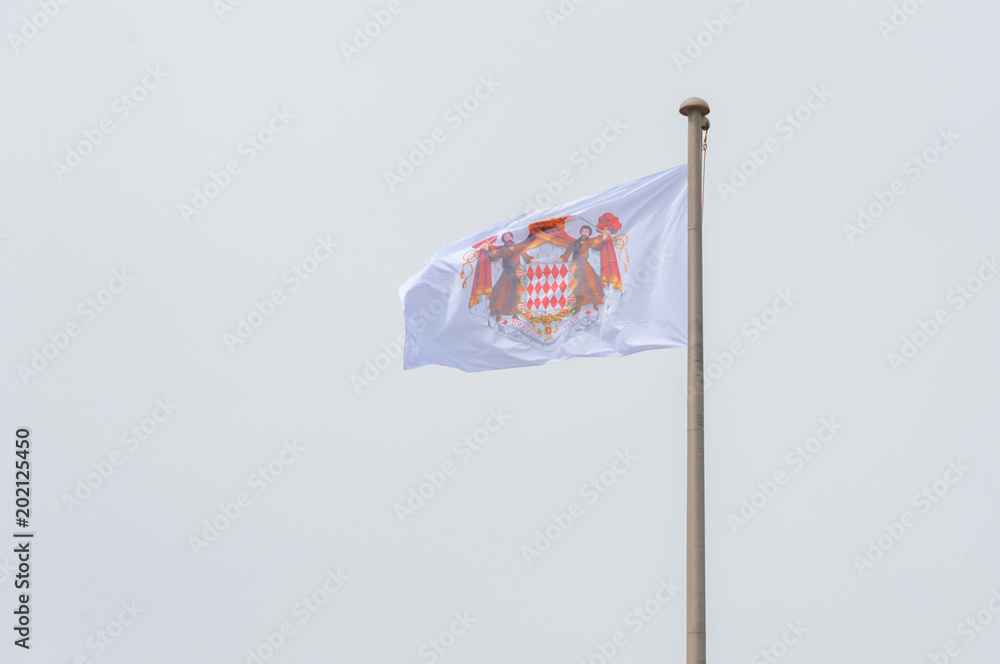 Fototapeta premium flag of Monaco on pole