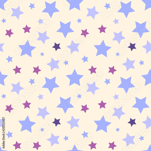 Funny pastel stars vector seamless pattern.
