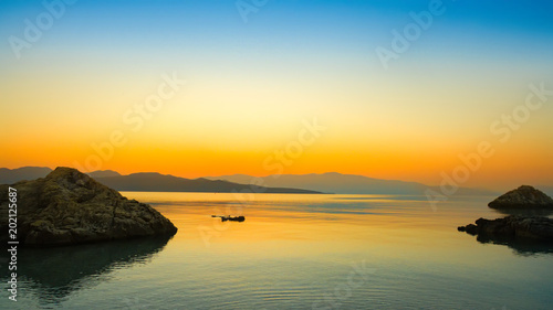 sunset in Porto Katsiki beach. Lefkada  Greece