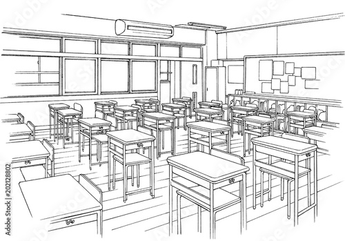 漫画風ペン画イラスト 学校 教室 Stock Illustration Adobe Stock 漫画風ペン画イラスト 学校 教室 Stock Illustration Adobe Stock