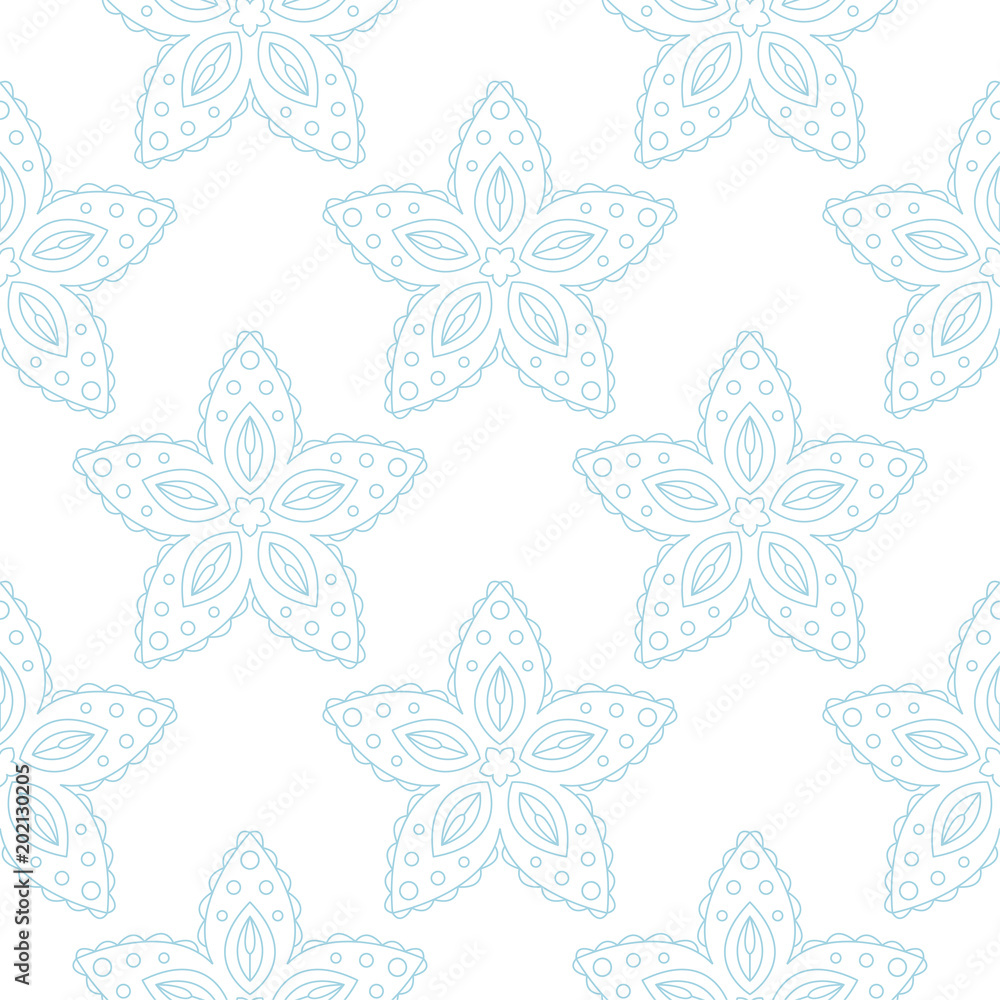 Blue floral seamless pattern on white background Blue floral seamless pattern on white background