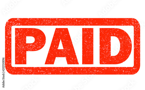 paid red rubber stamp on white background. paid sign.  text paid stamp.