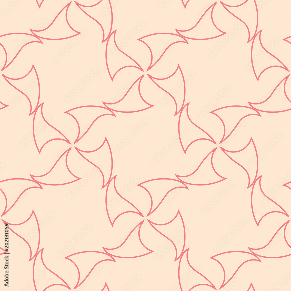 Red and beige geometric seamless pattern