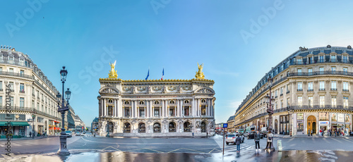 Paris, France - circa May, 2017: Panoramic view of Palais or Opera Garnier & The National Academy of Music in Paris, France