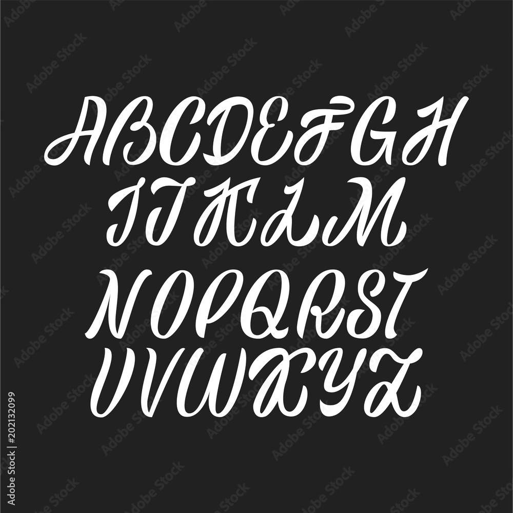 Calligraphic vector script font. Handwritten brush style modern calligraphy cursive typeface. Calligraphic vector script font. Handwritten brush style modern calligraphy cursive typeface.
