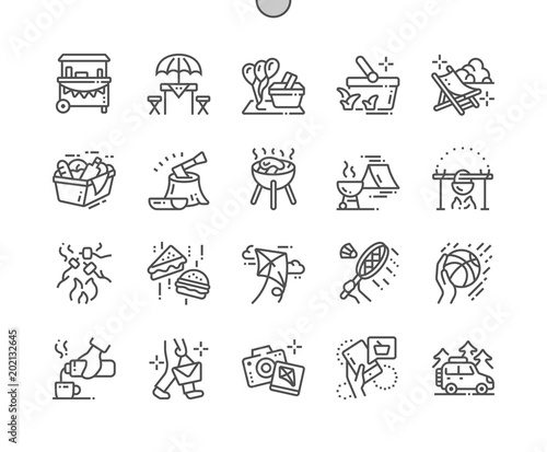 Picnic Well-crafted Pixel Perfect Vector Thin Line Icons 30 2x Grid for Web Graphics and Apps. Simple Minimal Pictogram