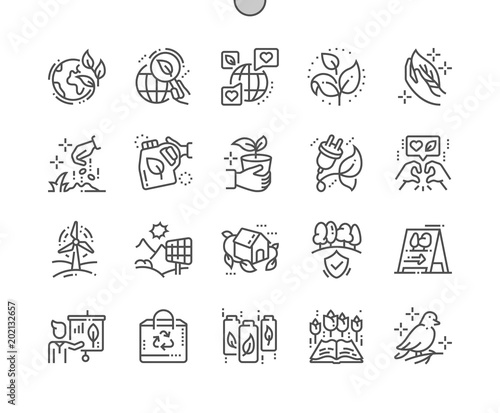 Ecology Well-crafted Pixel Perfect Vector Thin Line Icons 30 2x Grid for Web Graphics and Apps. Simple Minimal Pictogram