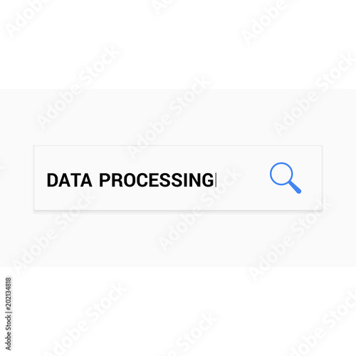 Data Concept: Magnifying Optical Glass With Words Data Processing